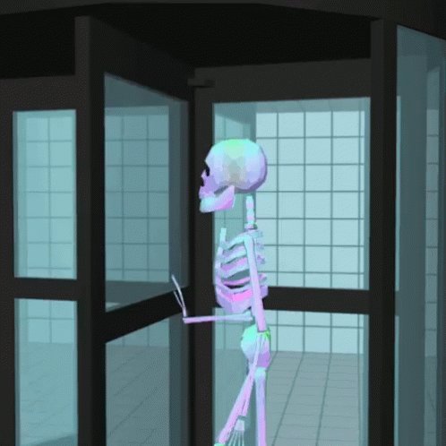 Skeleton Revolving Doors GIF
