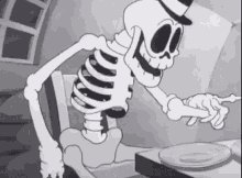 Skeleton Eats GIF