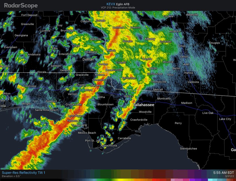 NWS Tallahassee on Twitter "6 AM ET Radar Update A line of strong to