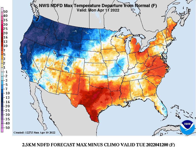 Christmas Temperature In 2022 Nws Weather Prediction Center On Twitter: "An Amplified Weather Pattern  Will Lead To Anomalous Temperatures This Week, With Spring And Even  Summer-Like Warmth Forecast Across The Southern And Eastern United States.  Meanwhile,