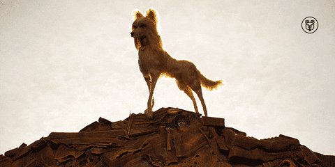 Animation from the Wes Anderson film, Isle of Dogs, showing 