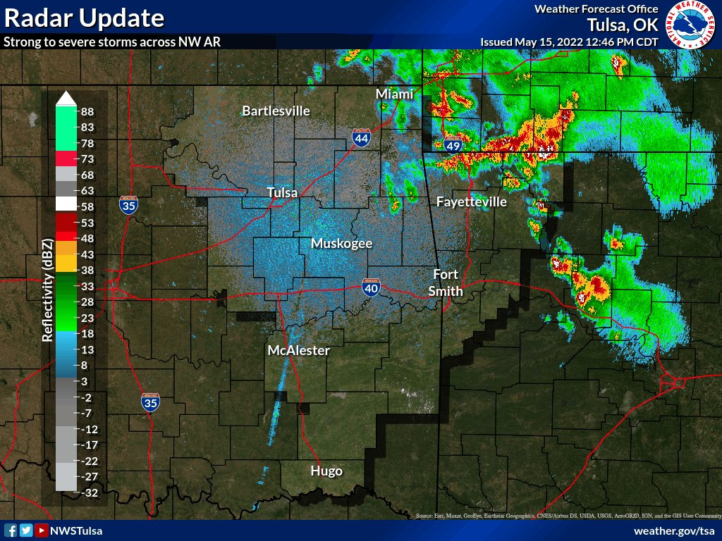 NWS Tulsa on Twitter "[05/15/22 1246 PM] Strong to severe