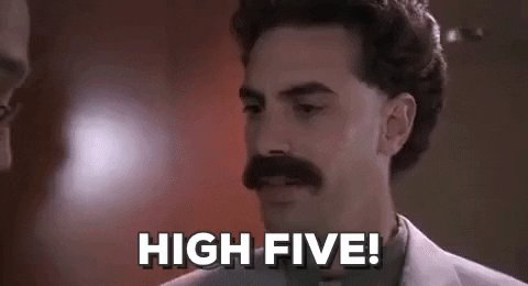 High Five Sacha Baron Cohen...