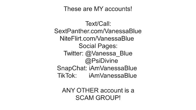 Follow my REAL &amp; active accounts. 💋 #VanessaBlue https://t.co/gctVICX1k6<a href="/tag/vanessablue"class="tags">#VanessaBlue</a>