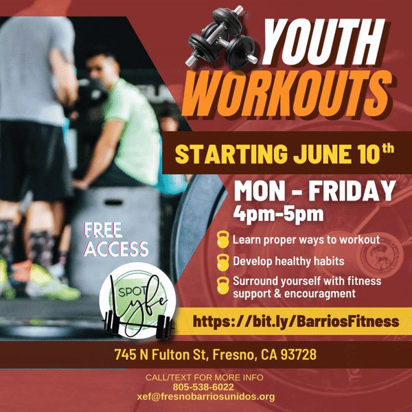 Never too late to get buff! 💪

Youth workouts with the Fresno Barrios Fitness Club are still going strong. If you're interested visit https://t.co/fJ4dtKVooG 