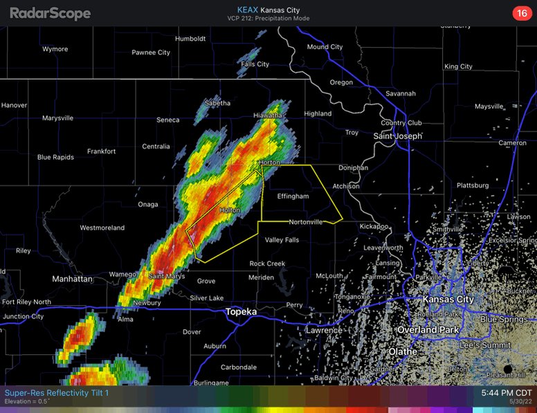 NWS Kansas City on Twitter: "Closely watching as this line of storms moves into Atchison county 