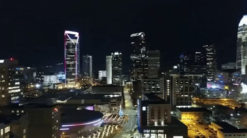 Charlotte skyline at night