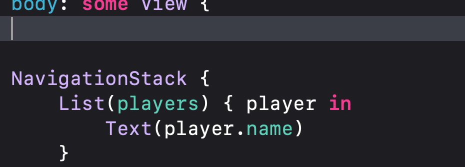 I write "let names equals P L, and Xcode automatically 
