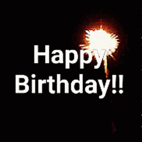 Happy Birthday Fireworks Display GIF