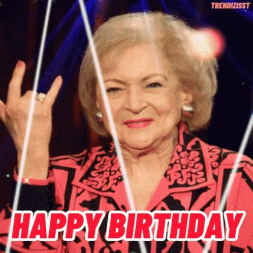 Betty White Happy Birthday GIF.