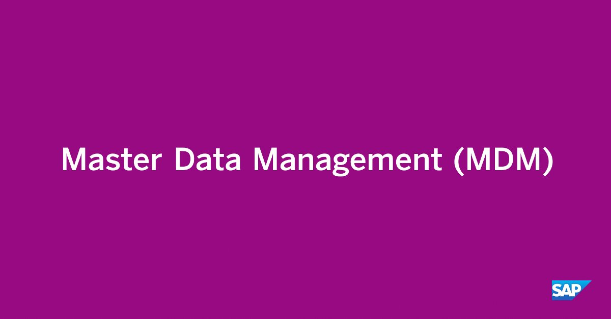 Sap on twitter learn the fundamentals of master data management 