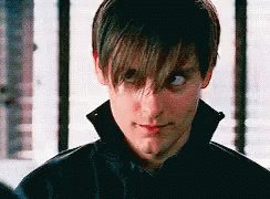 Tobey Maguire Hair Flip GIF