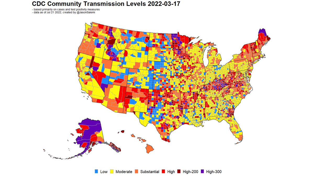 An animated county level map showing the growing % of the US