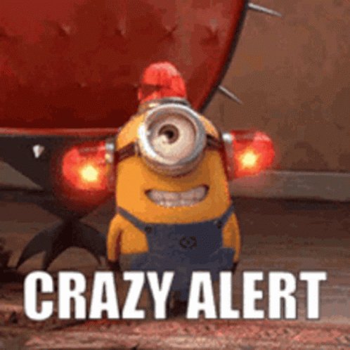 Crazy Alert Minion GIF