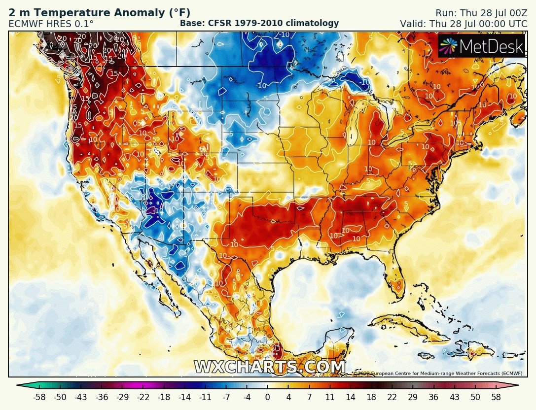 wxcharts - a MetDesk Company on Twitter: "Significant heat across NW 