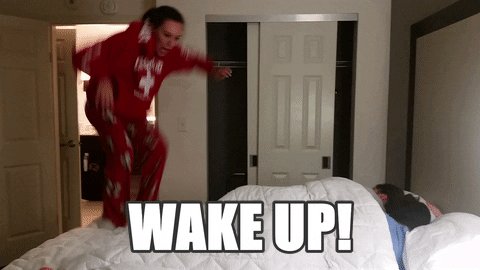 Jumping Wake Up GIF by Brim...