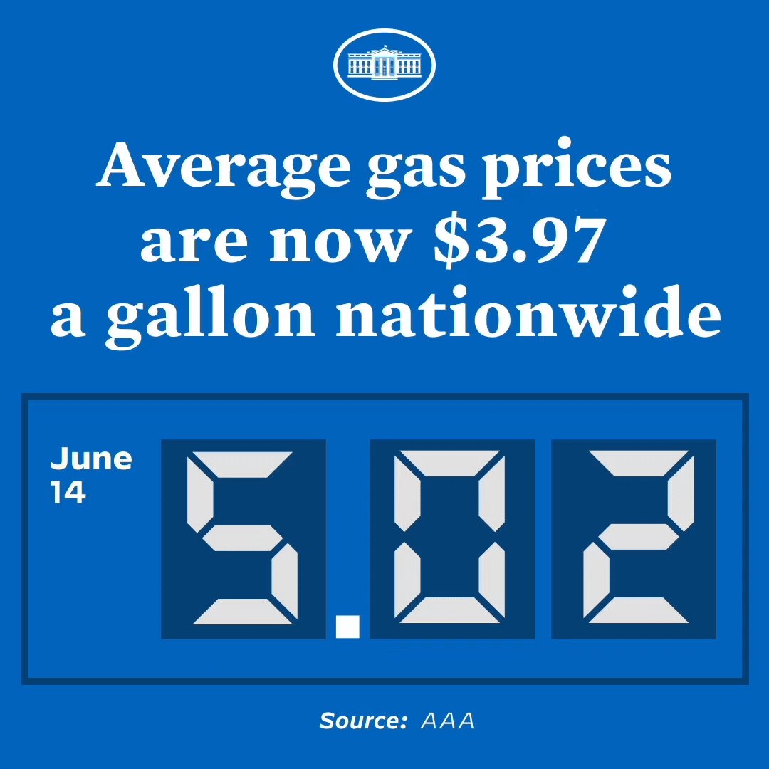 President Biden on Twitter "The national average price of a gallon of