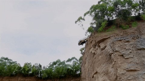 Season 6 Car Over Cliff GIF...