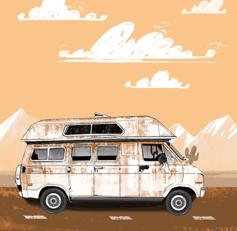 Van Desert GIF by Dan Blaus...