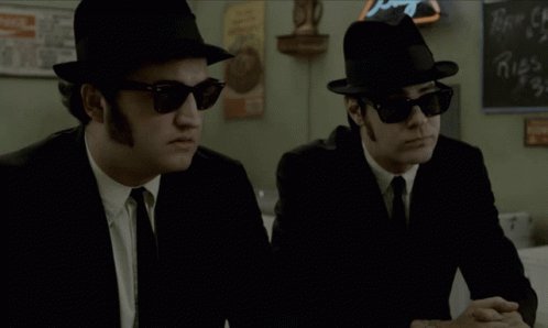 The Blues Brothers sitting ...