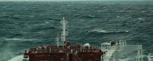 Oil Rig Crashing Waves GIF