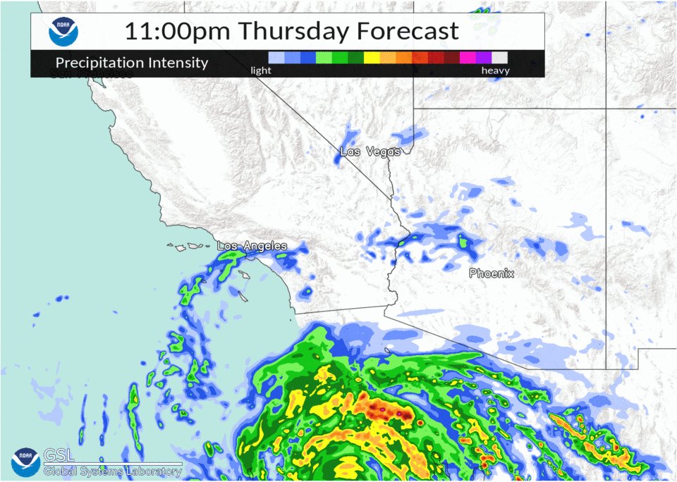 HRRR model output showing forecast radar coverage across the