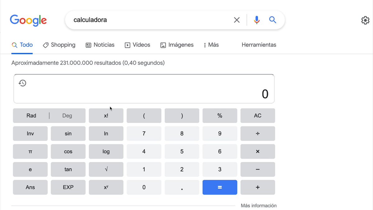 calculadora en google