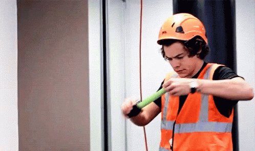 Construction Worker Harry Styles GIF
