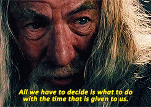 Gandalf: "All we have to decide is what to do with the 