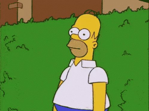 Homer Disappearing Into Bush - The Simpsons GIF
