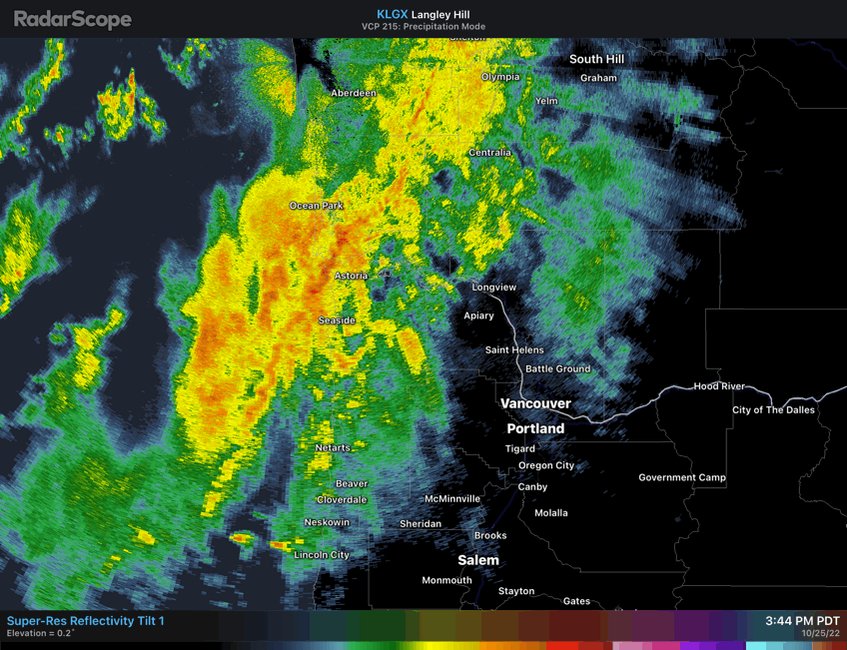 NWS Portland on Twitter "Radar update 402 PM front moving onshore