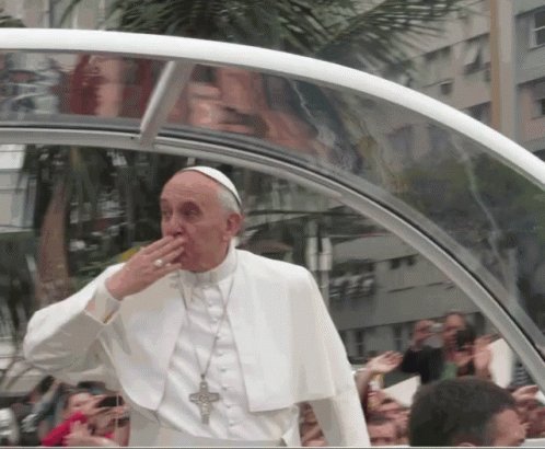 Pope Francis Blowing Kisses...