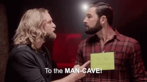 To The Man Cave Man GIF