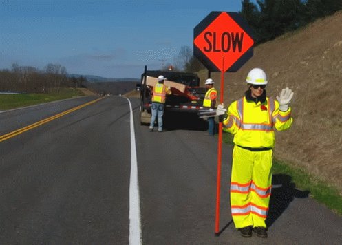 Slow Down Sign GIF