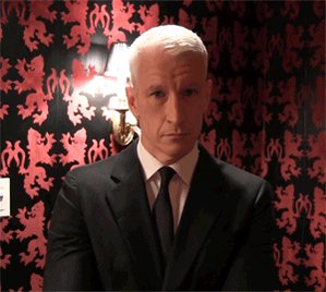 gif of Anderson Cooper sarcastically tearful