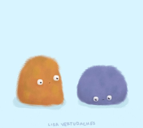 There are two fluff balls, ...