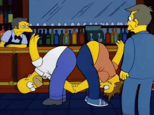 Upside Down Hand Shake - The Simpsons GIF