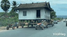 Moving A House Using A Tractors Viralhog GIF