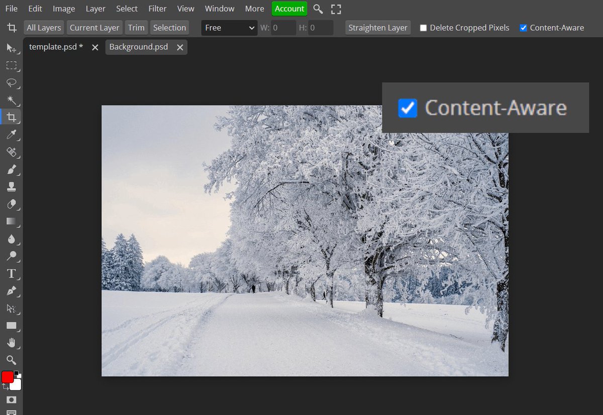 Photopea on twitter we have added a content aware option for the
