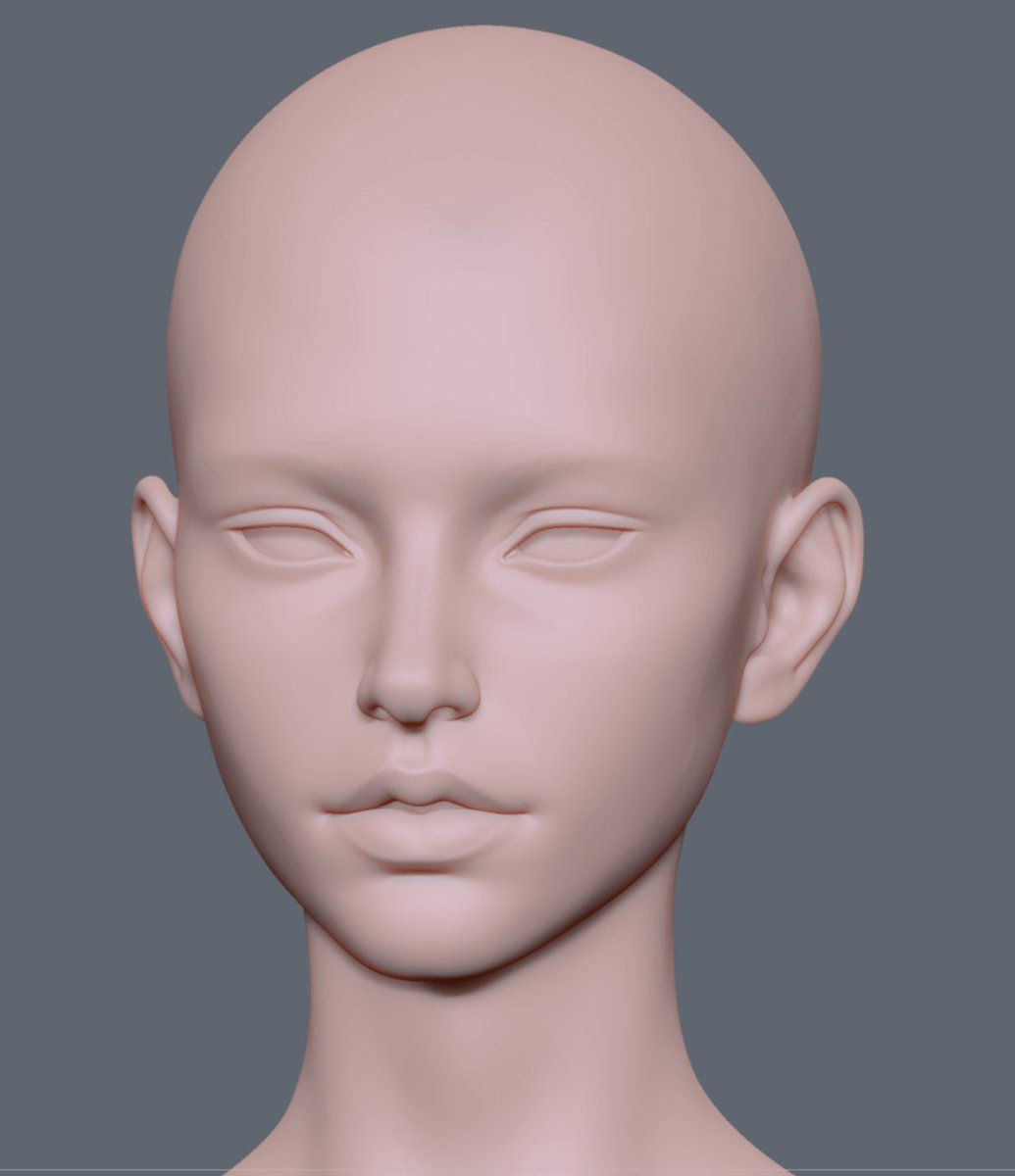 Yunju Park 🐺 on Twitter "Zbrush_Girl face Polypainting _working process"