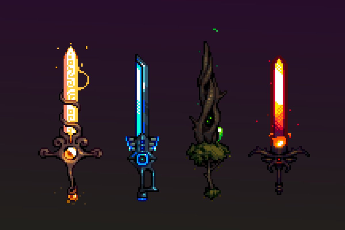 Some animated swords ⚔ ✨ #pixelart #ドット絵