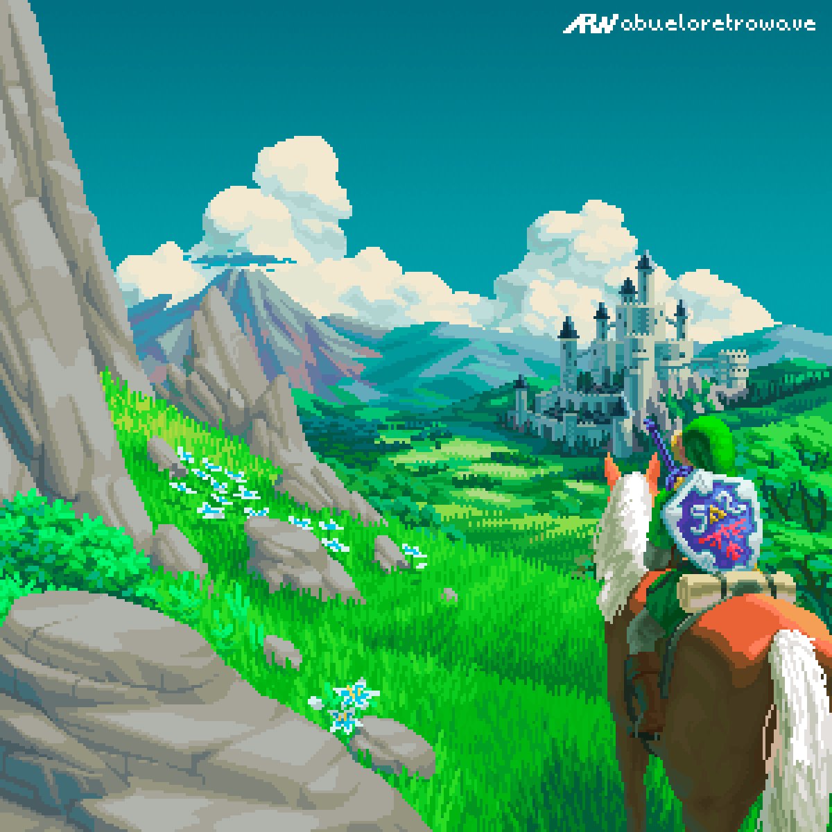 Download ＡｂｕｅｌｏＲｅｔｒｏＷａｖｅ - The Legend of Zelda - Pixelart - 2021