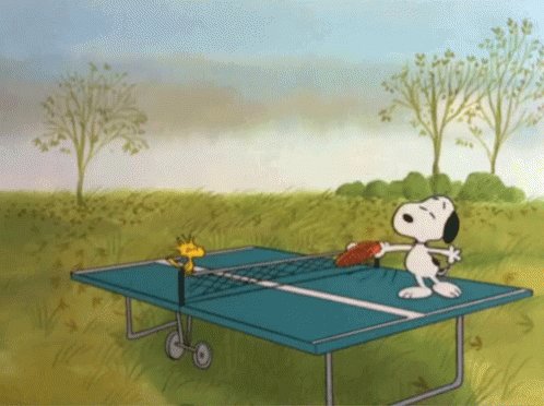 Snoopy Table Tennis GIF