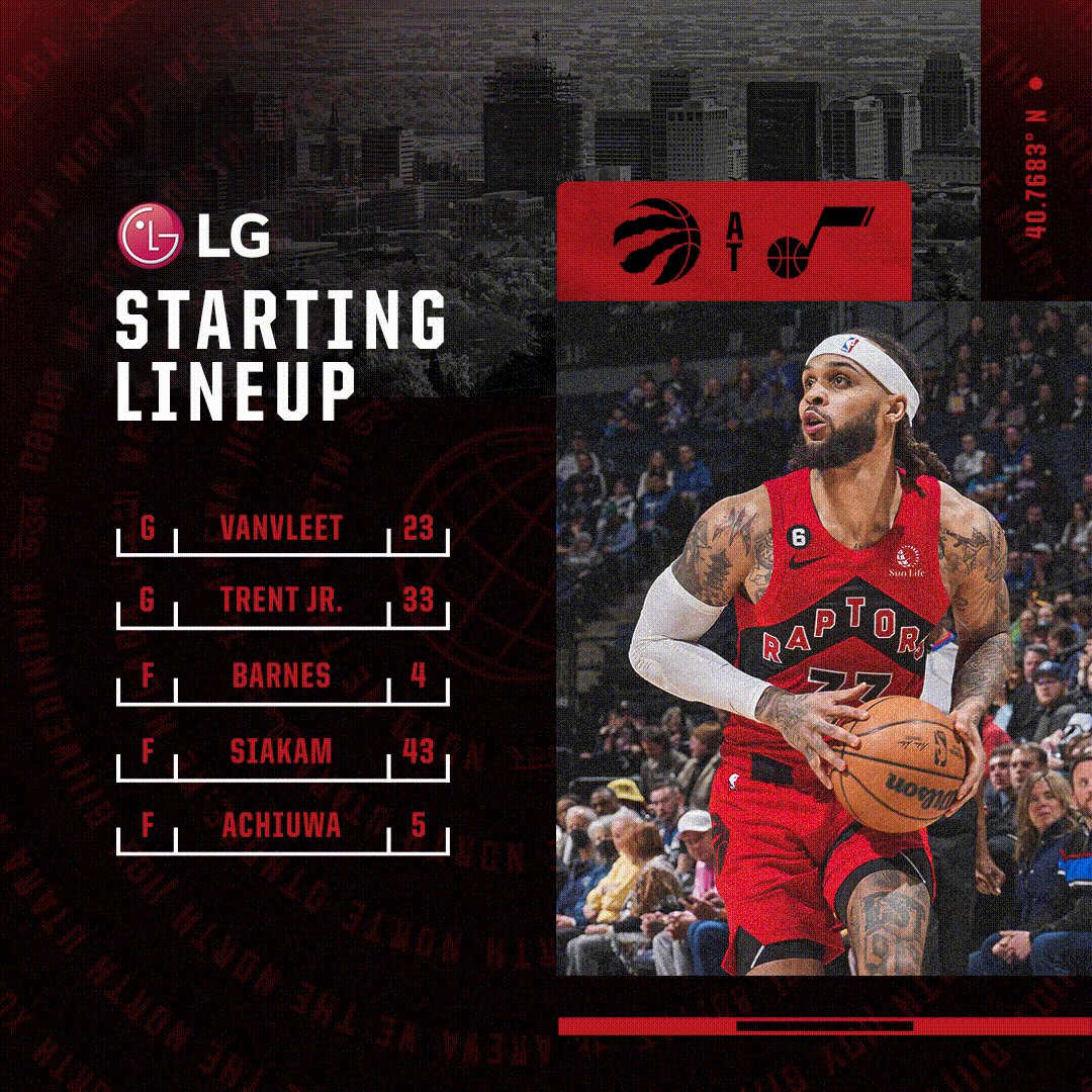Toronto Raptors on Twitter "Tonight’s LGCanada Starting Lineup"