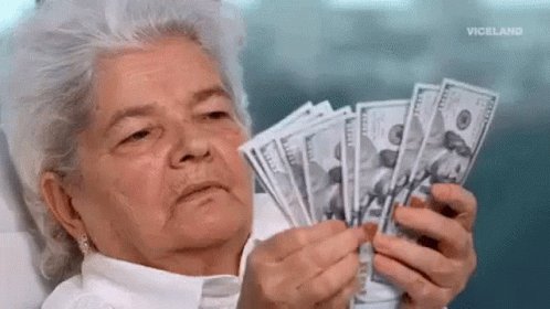 Granny Grandma Cash Counting GIF