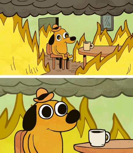 GIF of This is Fine dog in ...