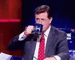 Stephen Colbert Spits Out Water GIF