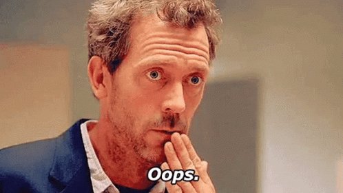 GIF de Dr House disant "Oops !".