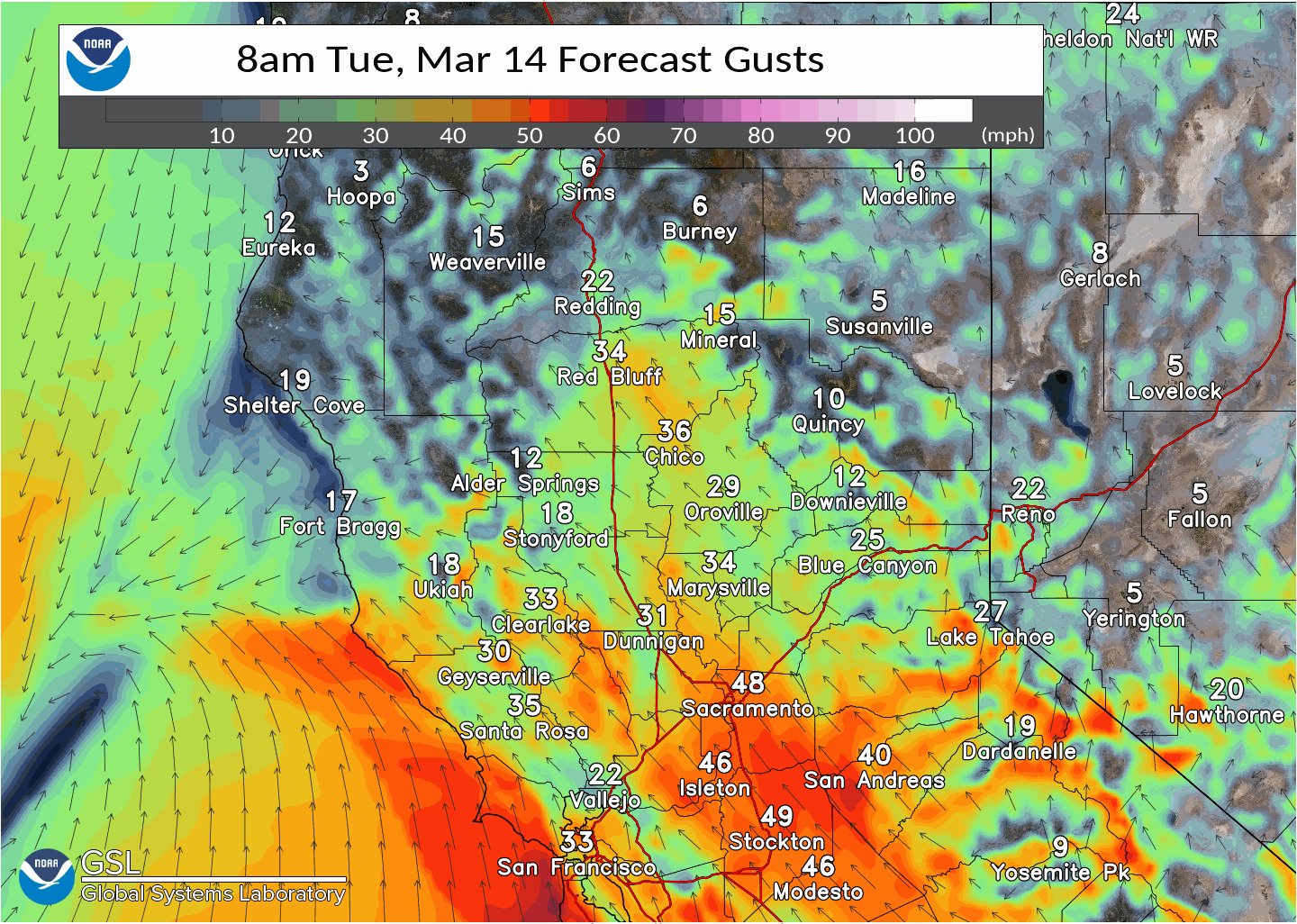 NWS Sacramento on X: Strong, damaging winds will impact the