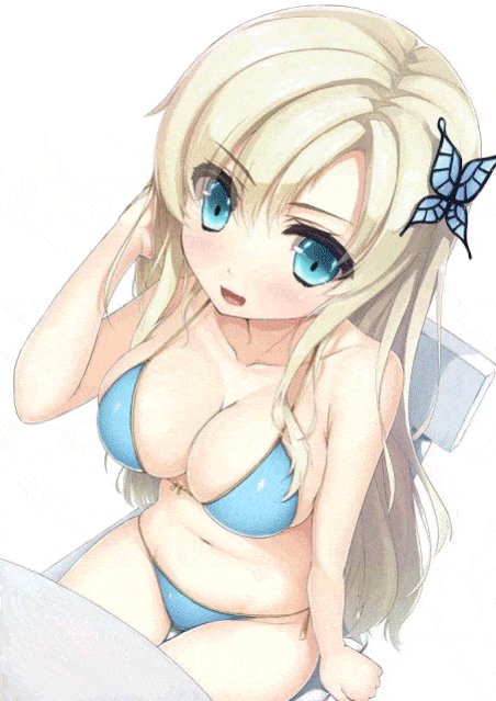 GIF Anime made by pseudo 3D production application👙😍チクワしか持って